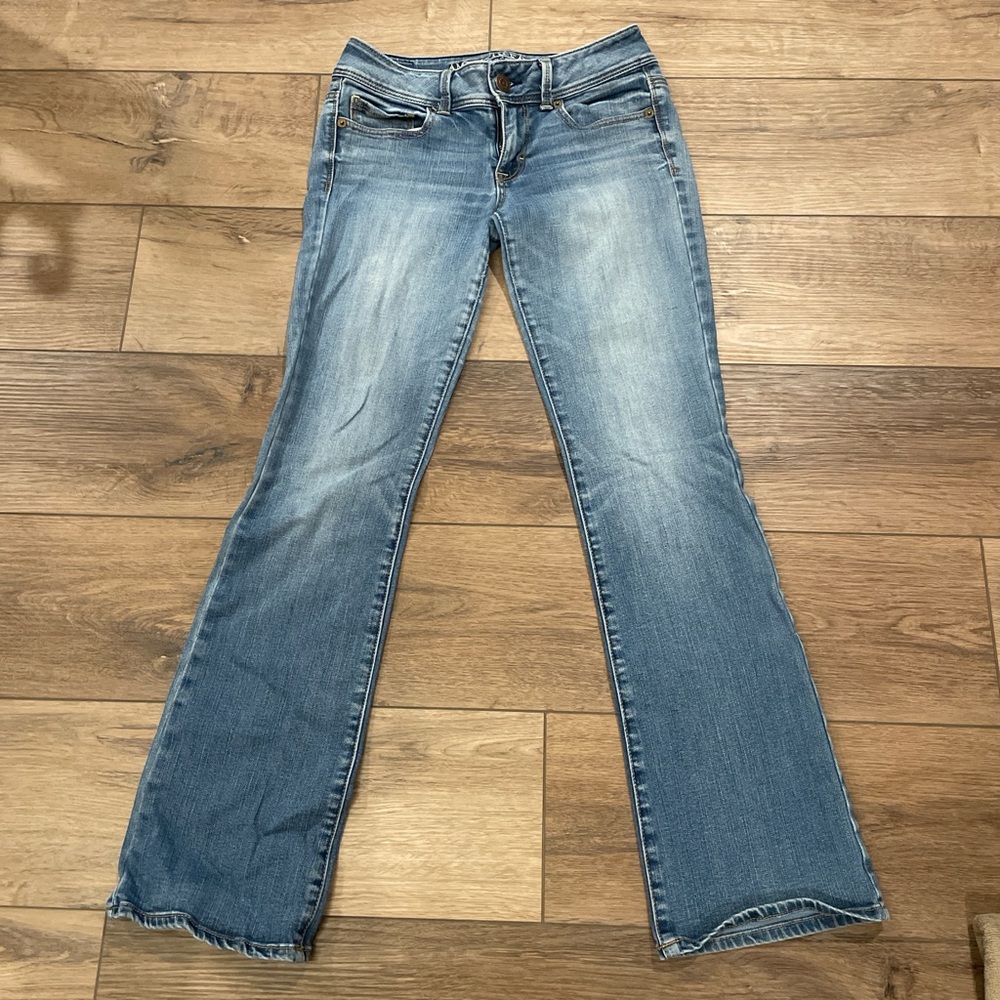 American Eagle Outfitters Blue Flare Wide Leg Jeans